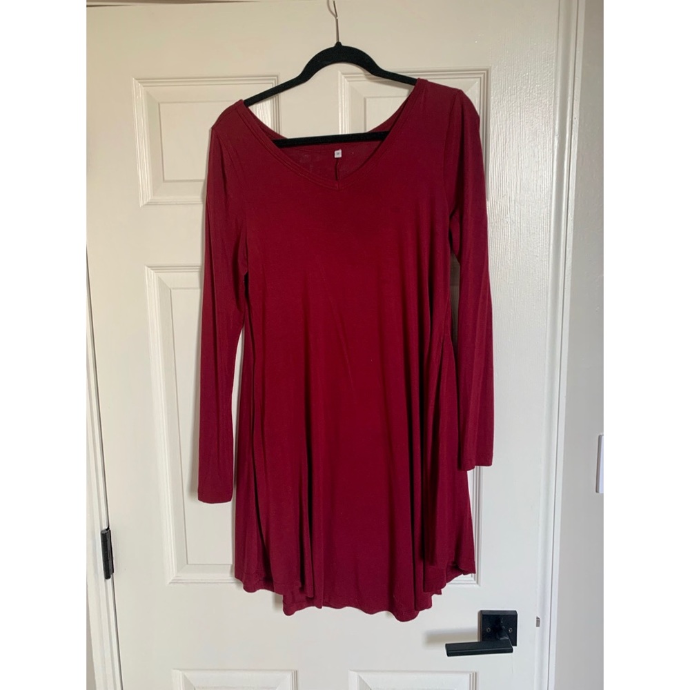 Women’s Long Sleeve Pocket T-Shirt Dress
